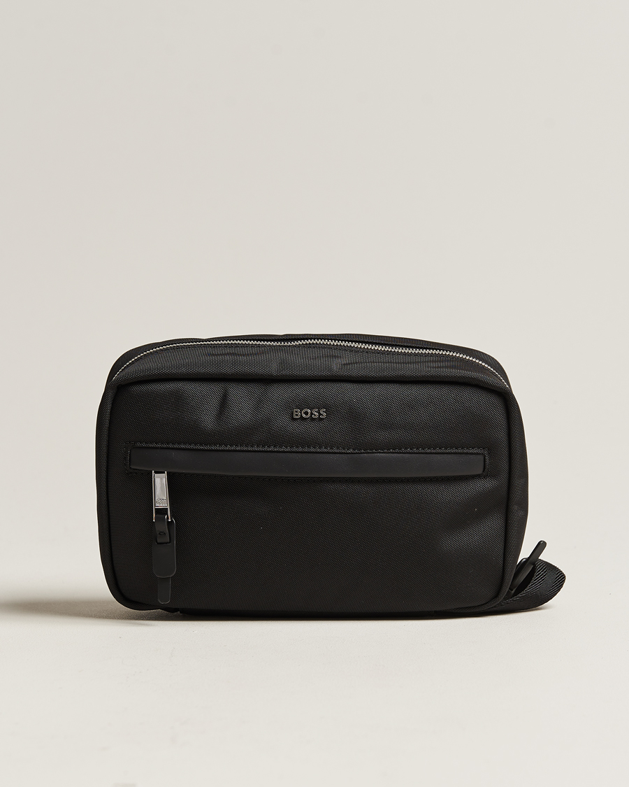 Professor Berolige Fodgænger BOSS BLACK Highway Nylon Washbag Black - CareOfCarl.dk