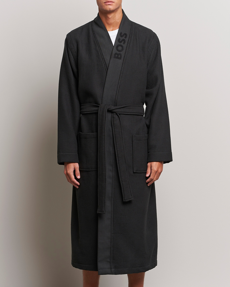Herre | BOSS BLACK Waffle Kimono Black | BOSS BLACK | Waffle Kimono Black