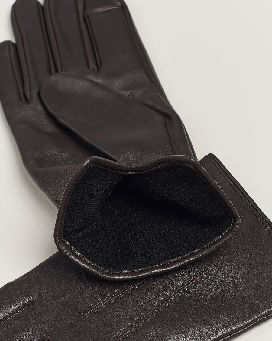 Herre |  | BOSS BLACK | Hainz Leather Gloves Medium Brown