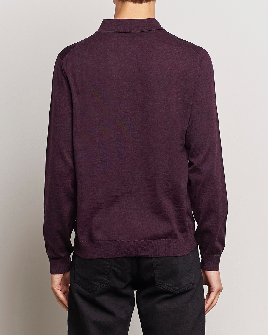 Herre | Trøjer | BOSS BLACK | Lancione Merino Knitted Polo Dark Red
