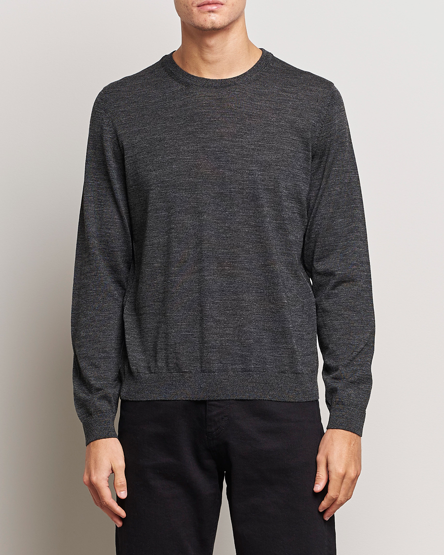 Herre | 40% udsalg | BOSS BLACK | Leno Knitted Sweater Black Melange