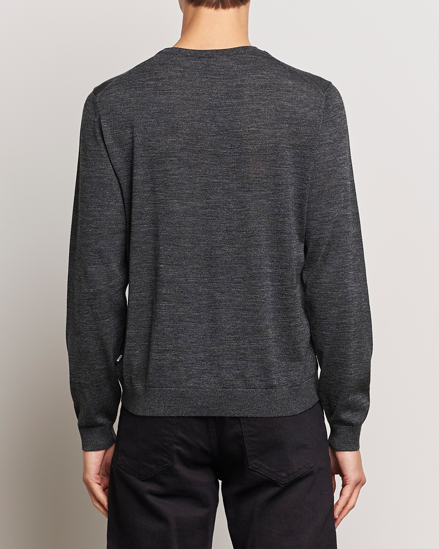 Herre | Trøjer | BOSS BLACK | Leno Knitted Sweater Black Melange