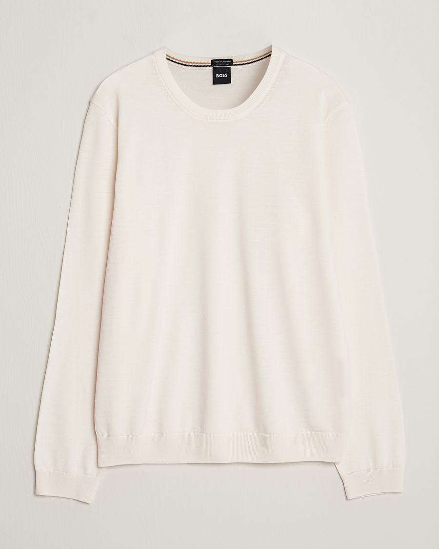 Herre | Trøjer | BOSS BLACK | Leno Knitted Sweater Open White