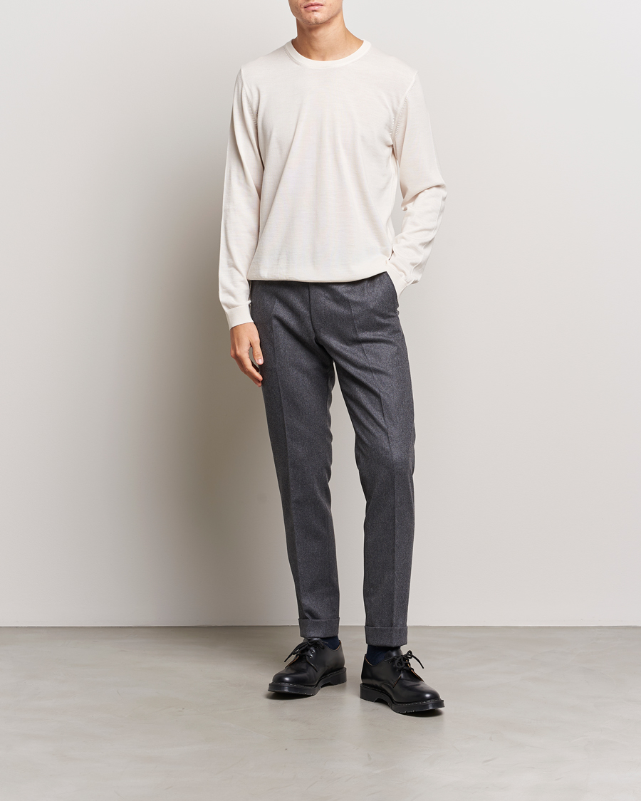 Herre | Trøjer | BOSS BLACK | Leno Knitted Sweater Open White