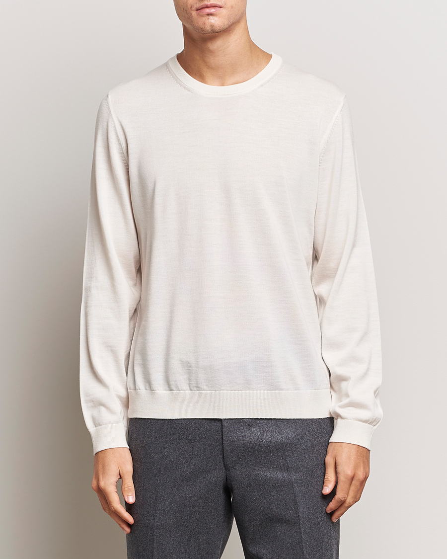 Herre | Trøjer | BOSS BLACK | Leno Knitted Sweater Open White