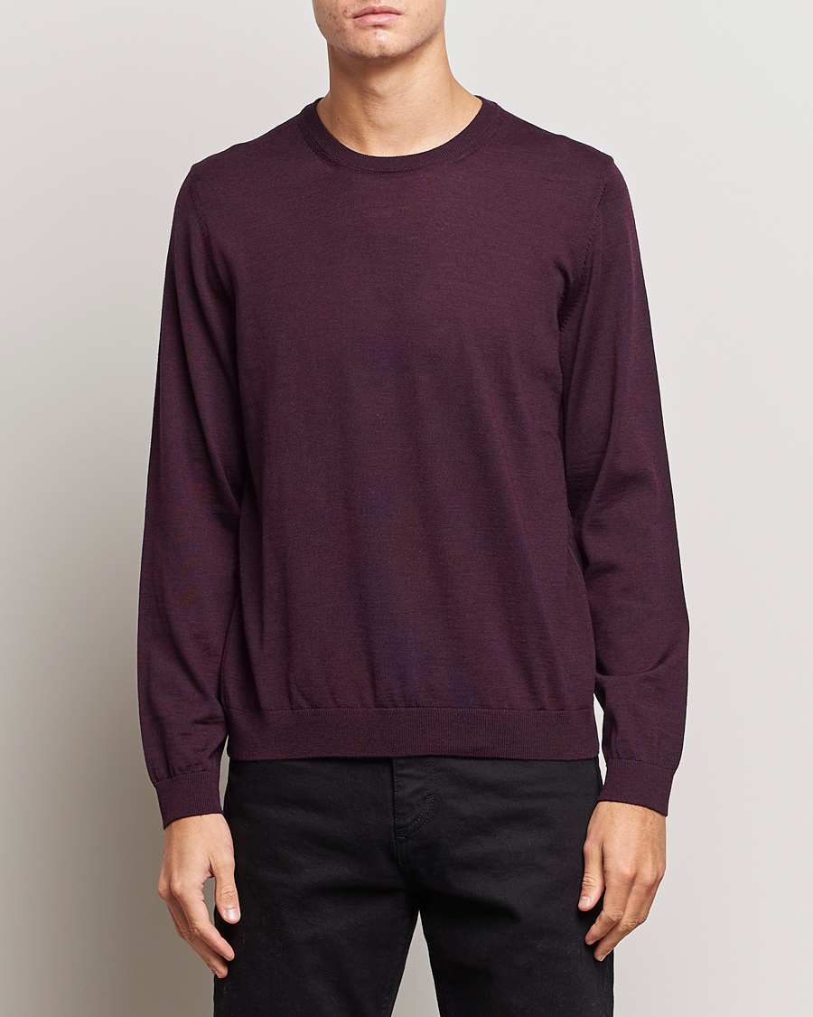 Herre |  | BOSS BLACK | Leno Knitted Sweater Dark Red