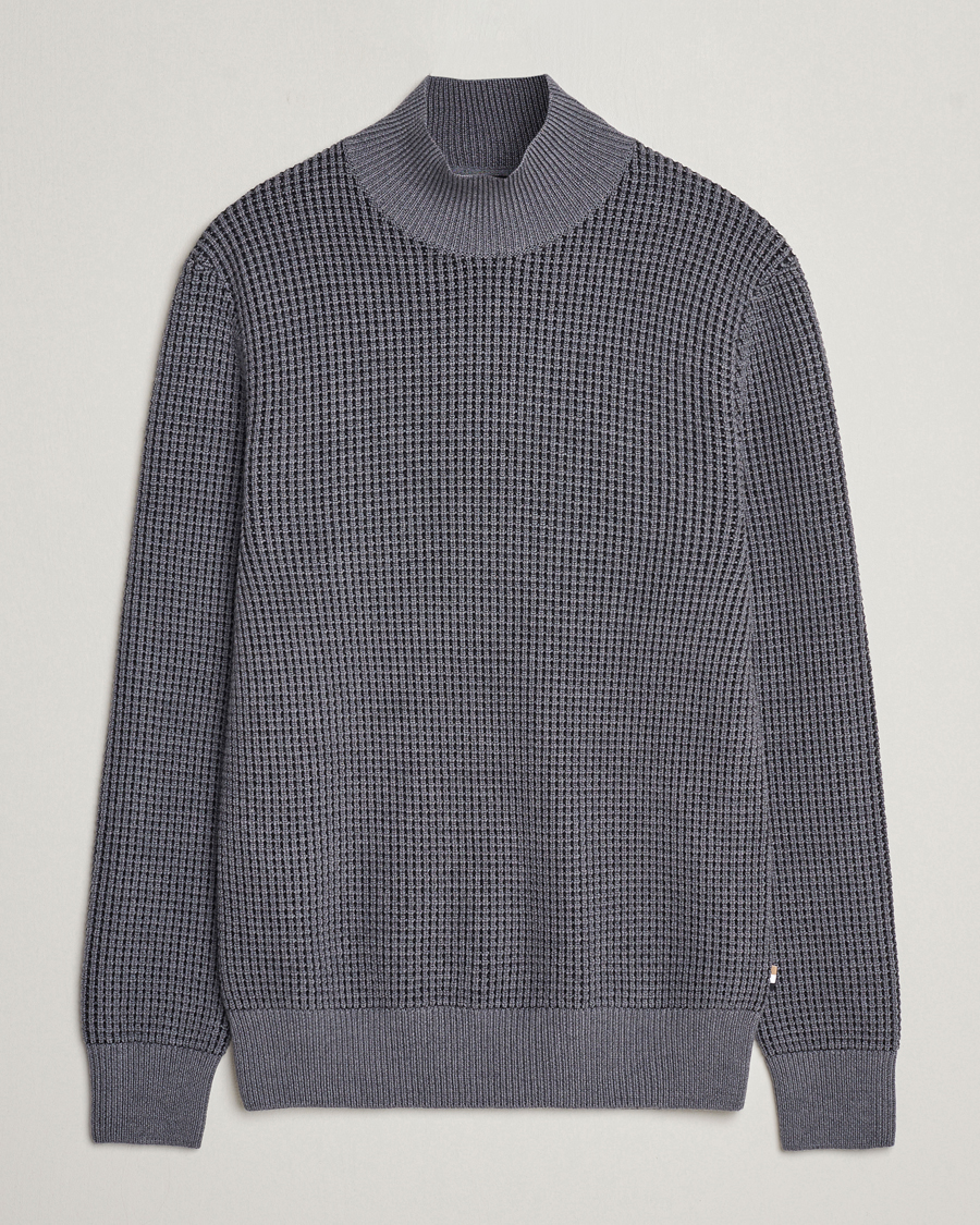 Herre | Trøjer | BOSS BLACK | Maurelio Heavy Knitted Polo Medium Grey