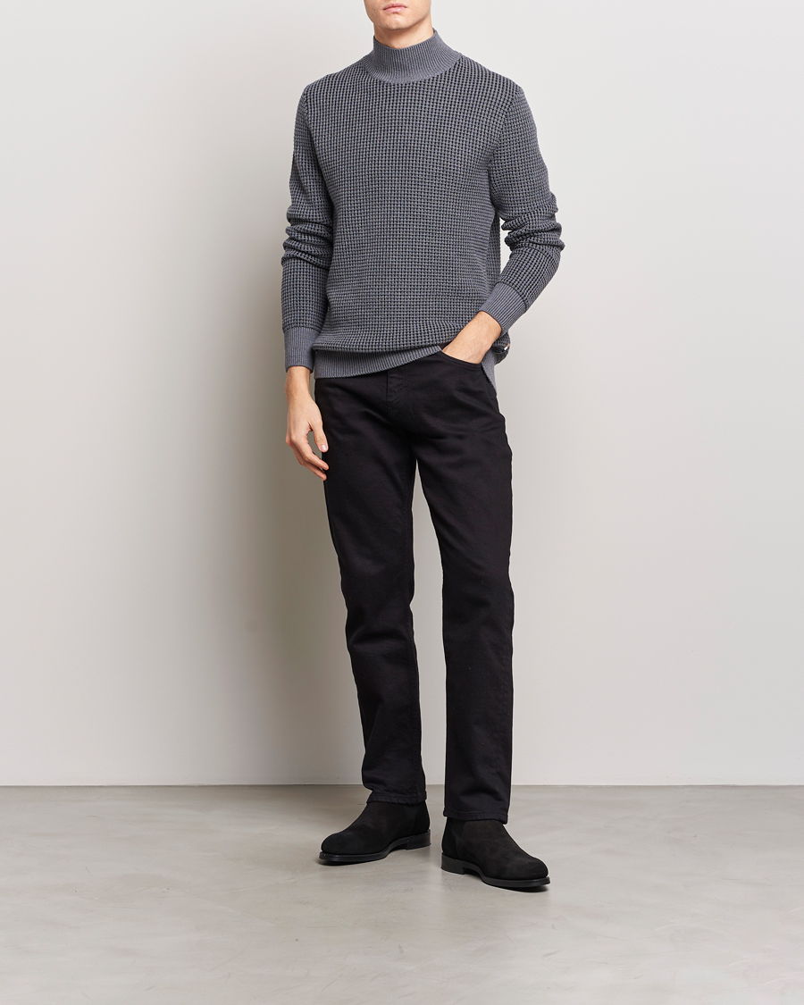 Herre | Trøjer | BOSS BLACK | Maurelio Heavy Knitted Polo Medium Grey