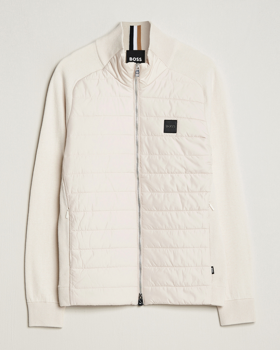 Herre | Trøjer | BOSS BLACK | Medesimo Hybrid Full Zip Open White