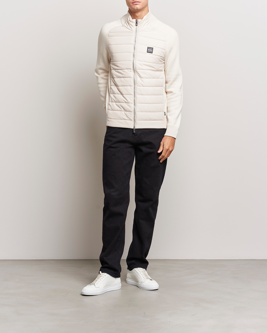 Herre | Trøjer | BOSS BLACK | Medesimo Hybrid Full Zip Open White
