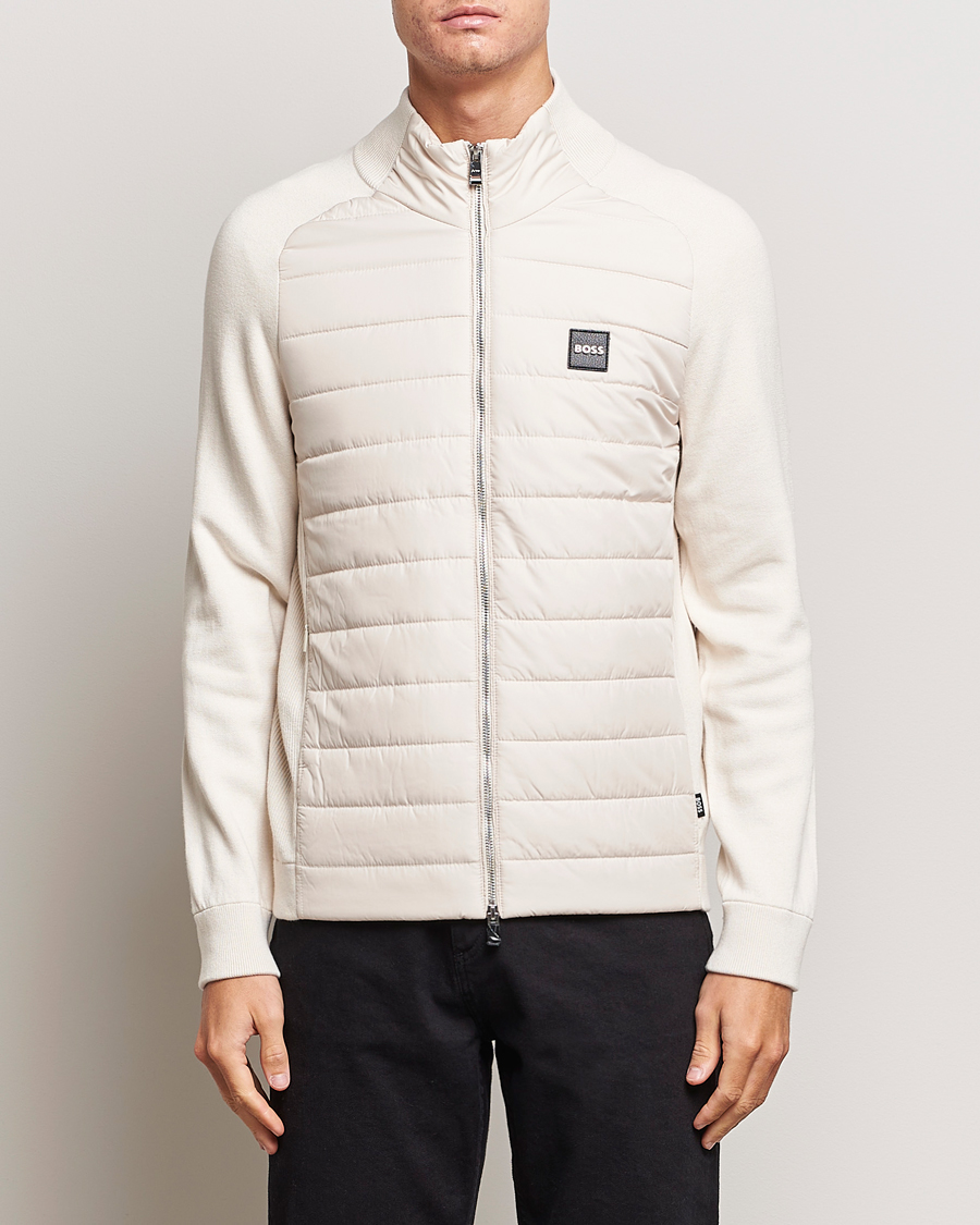 Herre | Trøjer | BOSS BLACK | Medesimo Hybrid Full Zip Open White
