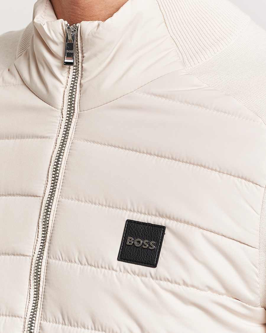 Herre | Trøjer | BOSS BLACK | Medesimo Hybrid Full Zip Open White