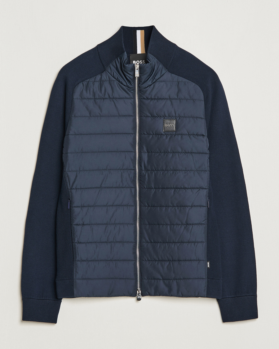 Herre | Trøjer | BOSS BLACK | Medesimo Hybrid Full Zip Dark Blue