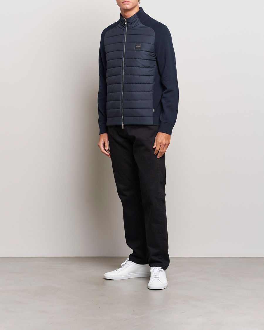 Herre | Trøjer | BOSS BLACK | Medesimo Hybrid Full Zip Dark Blue