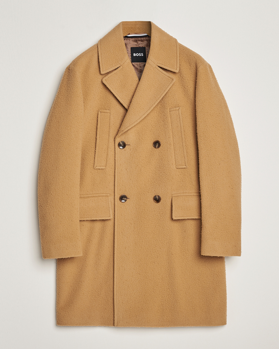 Herre | Jakker | BOSS BLACK | Cam Double Breasted Coat Medium Beige