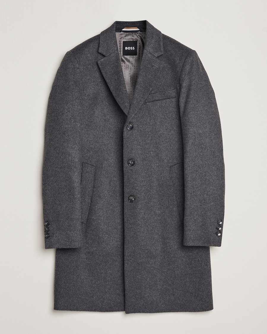 Herre | Jakker | BOSS BLACK | Hyde Wool/Cashmere Coat Medium Grey