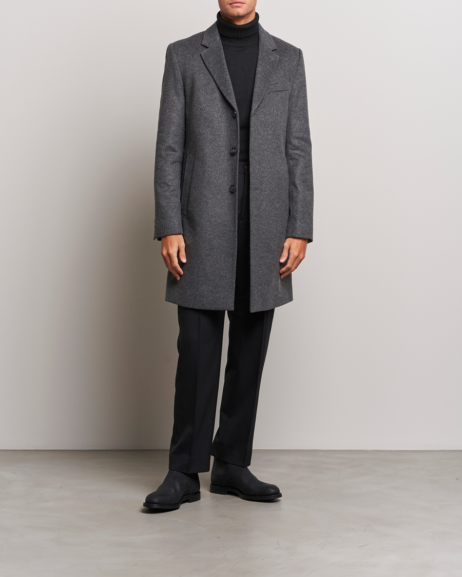 Herre | Jakker | BOSS BLACK | Hyde Wool/Cashmere Coat Medium Grey