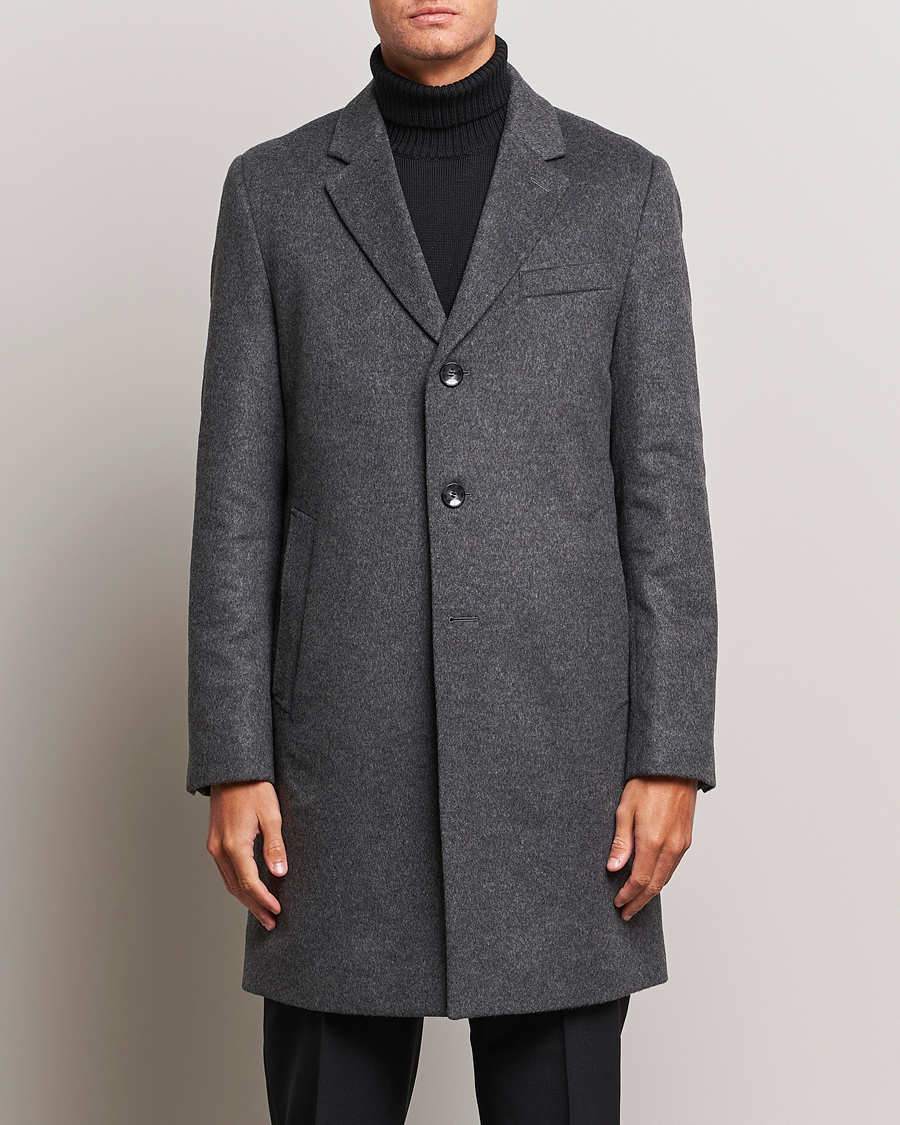 Herre | BOSS BLACK | BOSS BLACK | Hyde Wool/Cashmere Coat Medium Grey