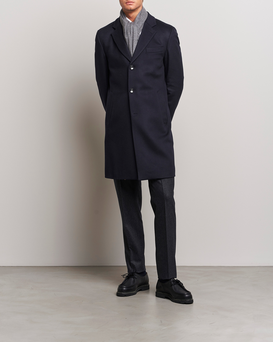 Herre | Jakker | BOSS BLACK | Hyde Wool/Cashmere Coat Dark Blue