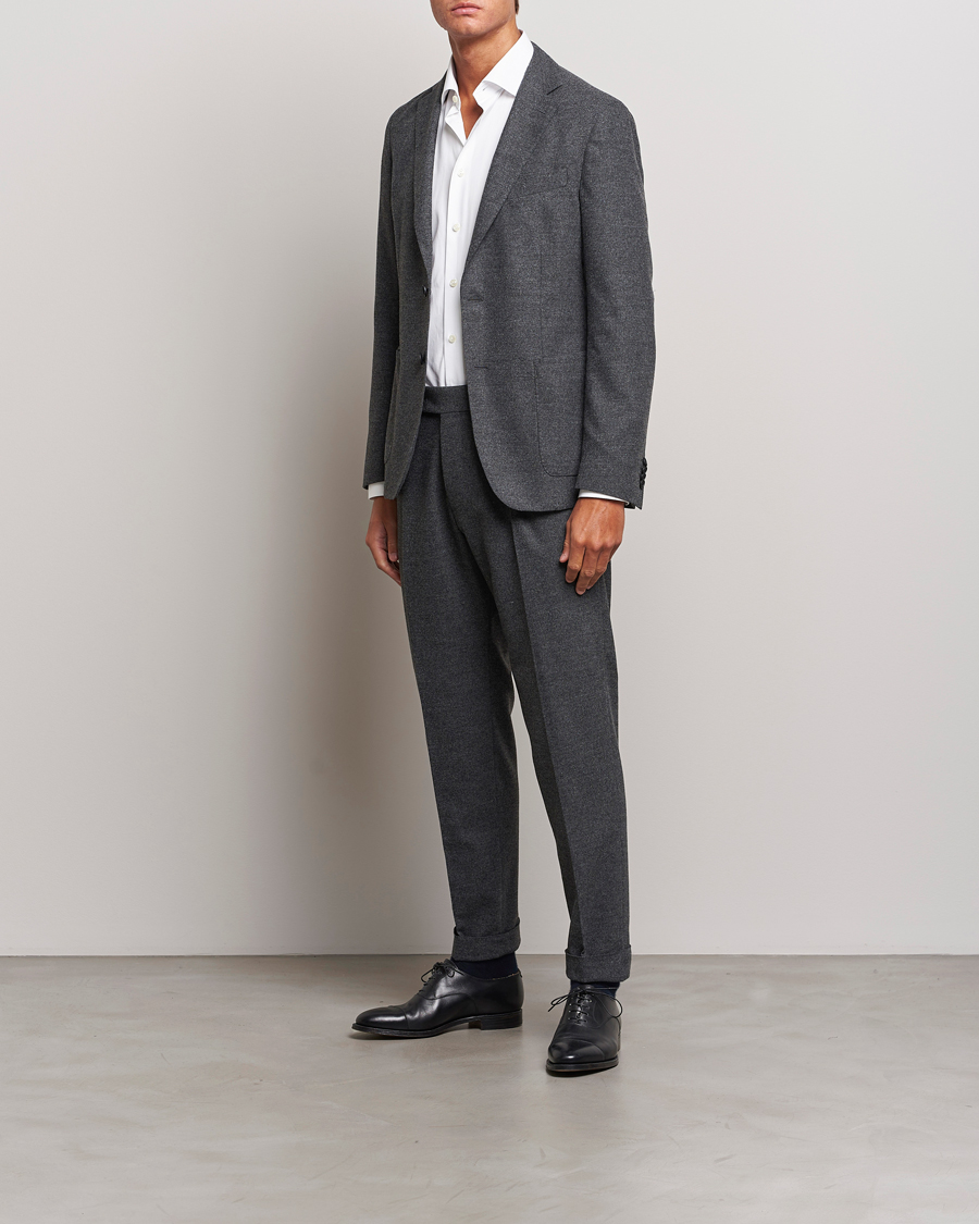 Herre | Blazere & jakker | BOSS BLACK | Hanry Tech Flannel Blazer Dark Grey