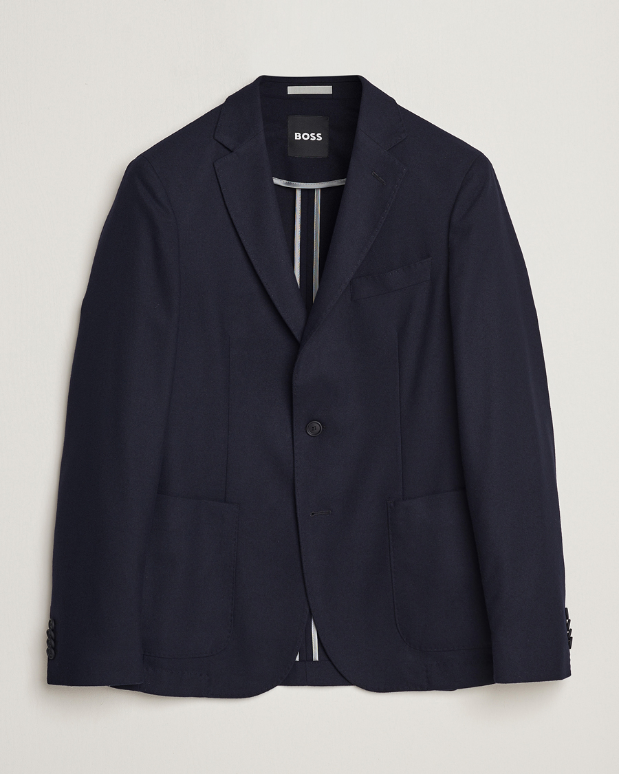 Herre | Blazere & jakker | BOSS BLACK | Hanry Tech Flannel Blazer Dark Blue