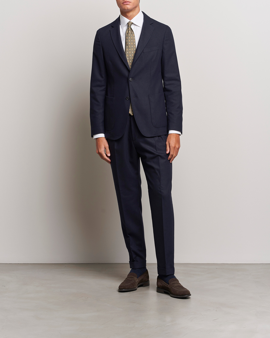 Herre | Blazere & jakker | BOSS BLACK | Hanry Tech Flannel Blazer Dark Blue