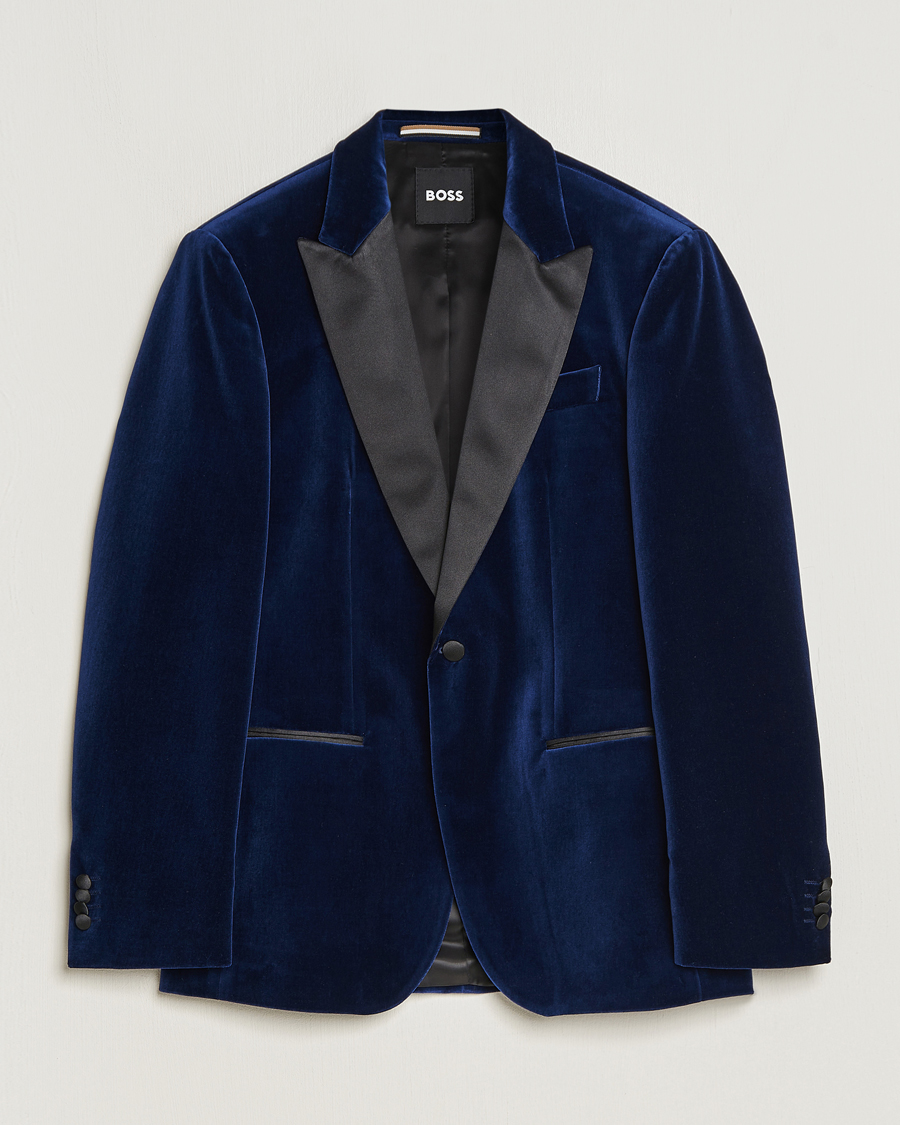 Herre | Blazere & jakker | BOSS BLACK | Hutson Velvet Tuxedo Blazer Dark Blue