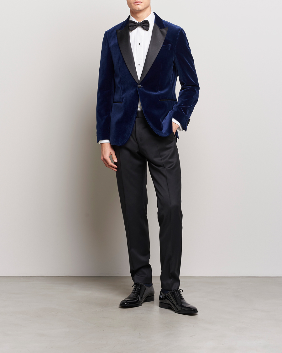 Herre | Blazere & jakker | BOSS BLACK | Hutson Velvet Tuxedo Blazer Dark Blue