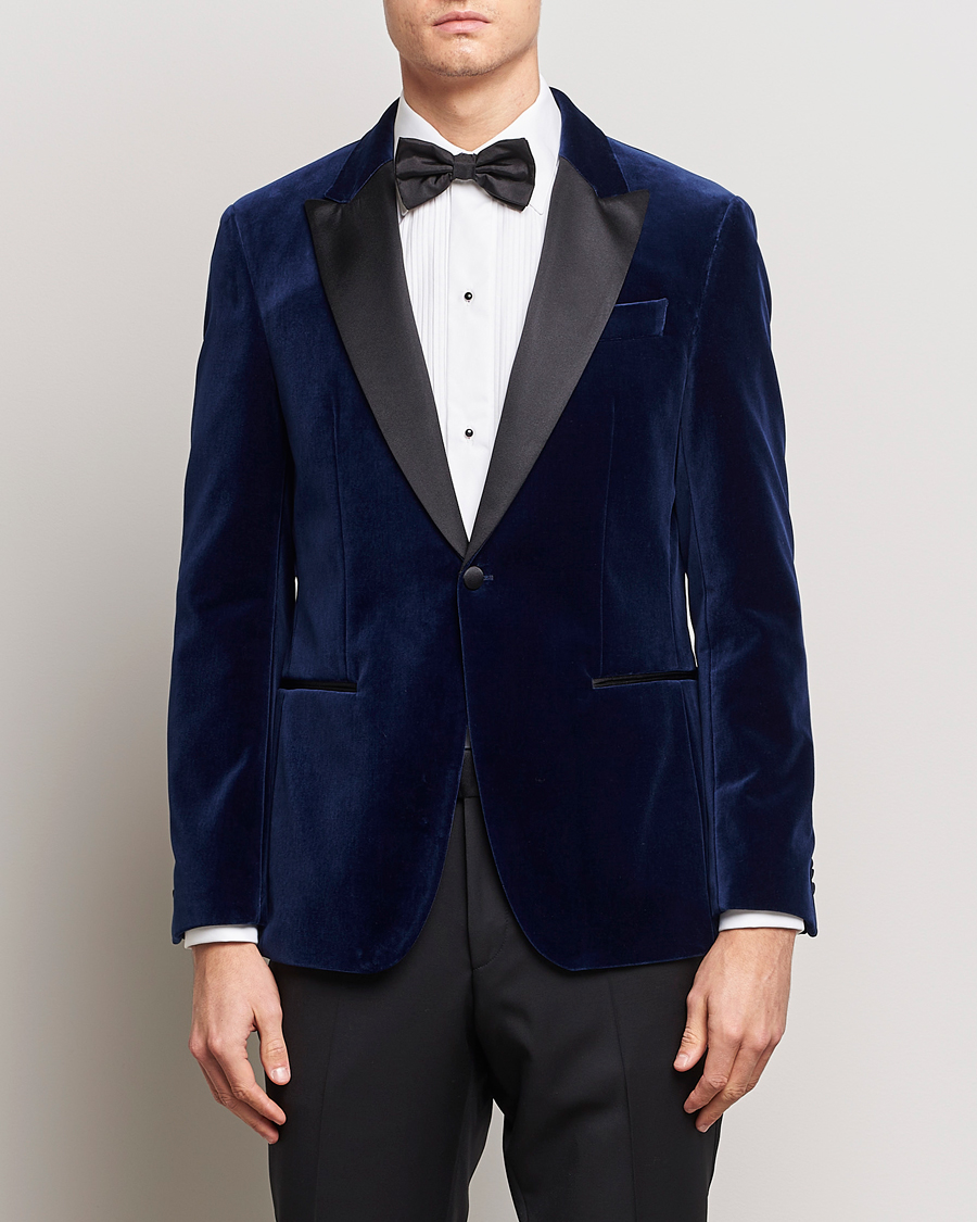 Herre | Blazere & jakker | BOSS BLACK | Hutson Velvet Tuxedo Blazer Dark Blue
