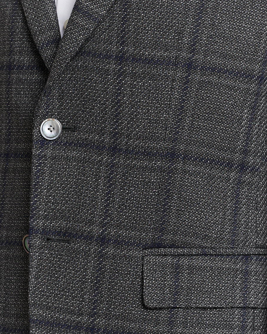 Herre | Blazere & jakker | BOSS BLACK | Hutson Checked Wool Blazer Dark Grey
