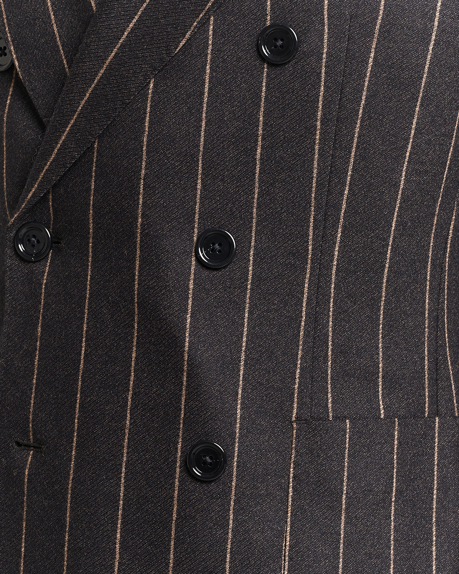 Herre | Jakkesæt | BOSS BLACK | Huge Double Breasted Pinstripe Suit Dark Brown