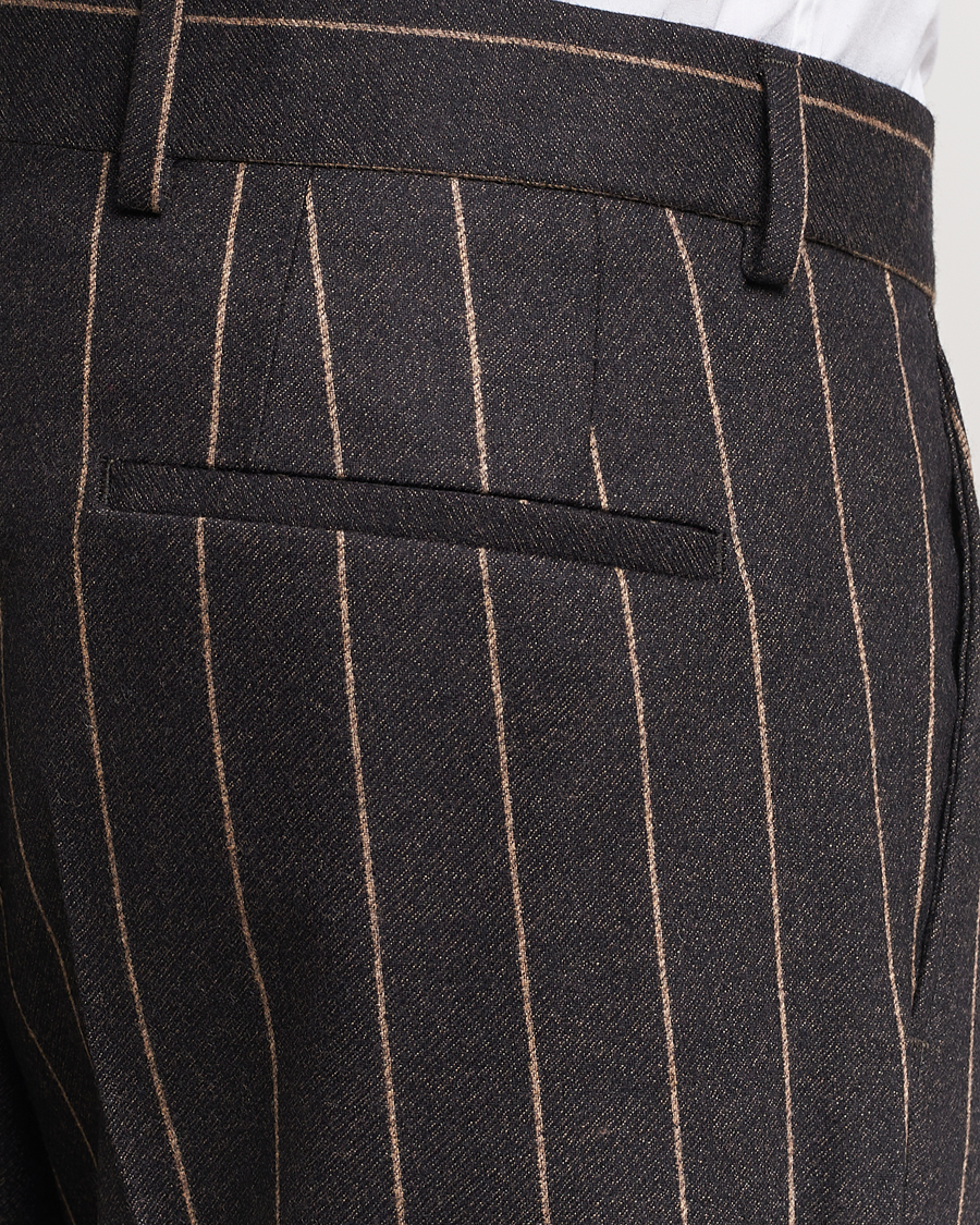 Herre | Jakkesæt | BOSS BLACK | Huge Double Breasted Pinstripe Suit Dark Brown
