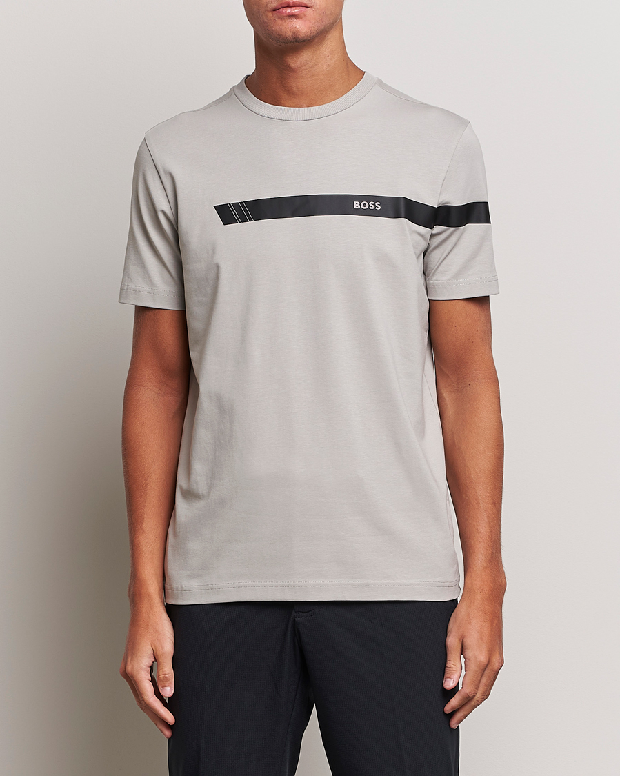 Herre | T-Shirts | BOSS GREEN | Logo Crew Neck T-Shirt Open Grey
