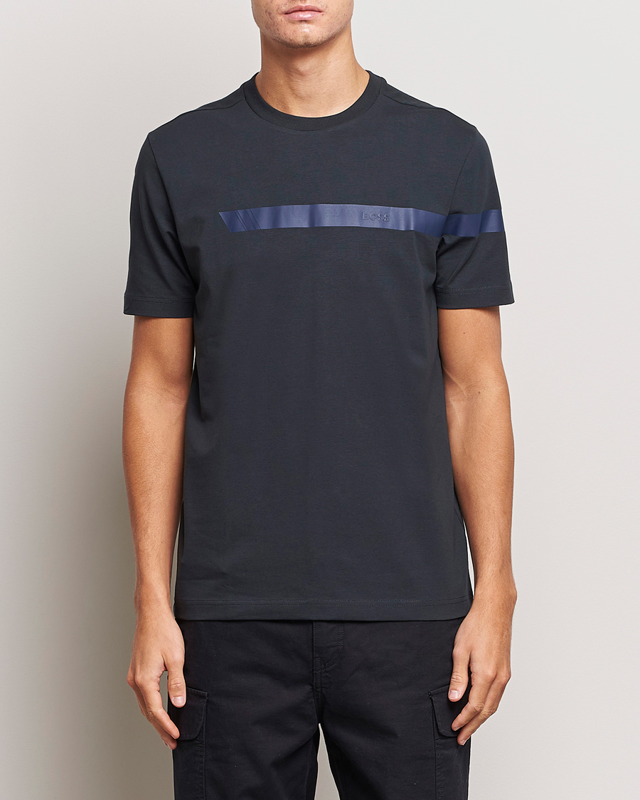 Herre | T-Shirts | BOSS GREEN | Logo Crew Neck T-Shirt Dark Blue