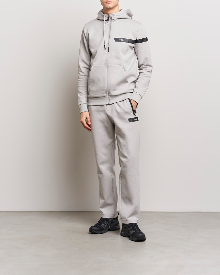 Herre | Trøjer | BOSS GREEN | Saggy Full Zip Hoodie Open Grey