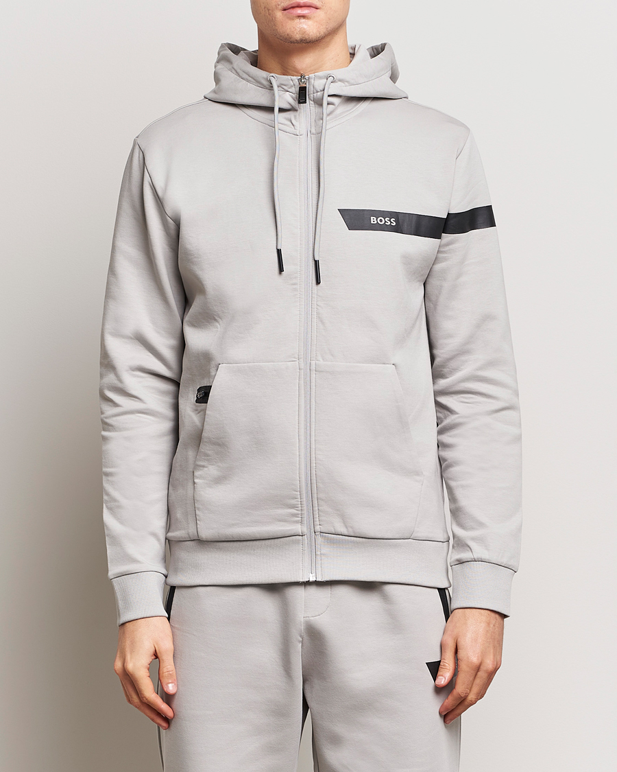Herre | Trøjer | BOSS GREEN | Saggy Full Zip Hoodie Open Grey