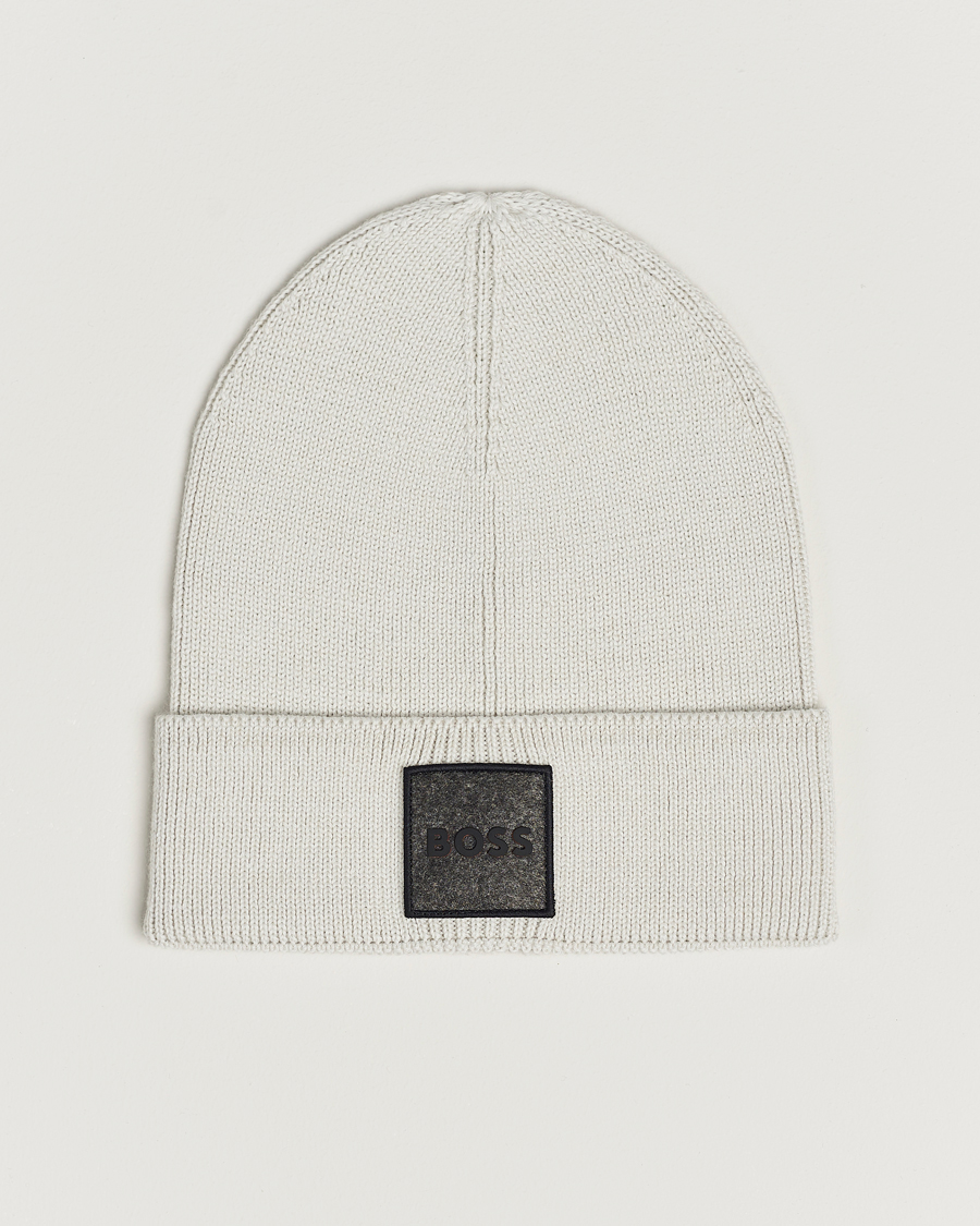 Herre | BOSS ORANGE Foxxy Logo Beanie Light Grey | BOSS ORANGE | Foxxy Logo Beanie Light Grey