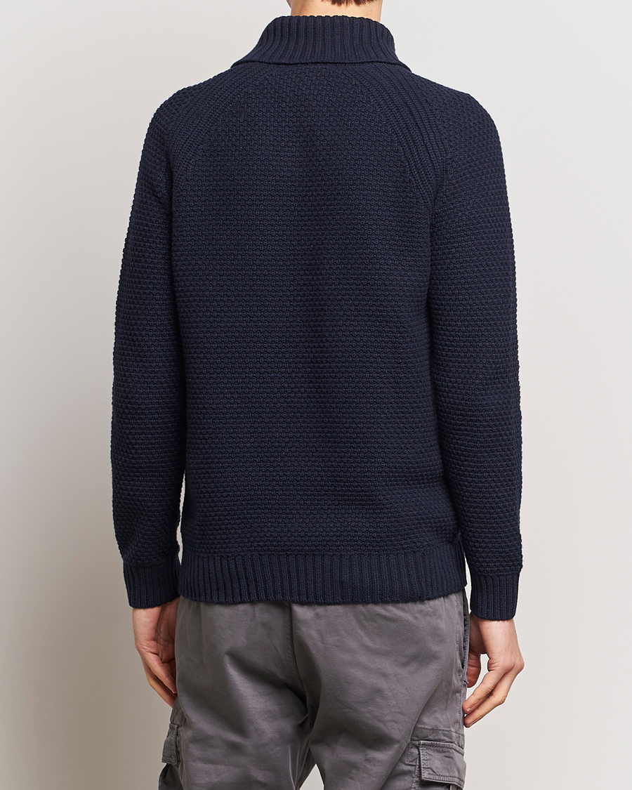 Herre | Trøjer | BOSS ORANGE | Amado Heavy Knitted Shawl Collar Sweater Dark Blue