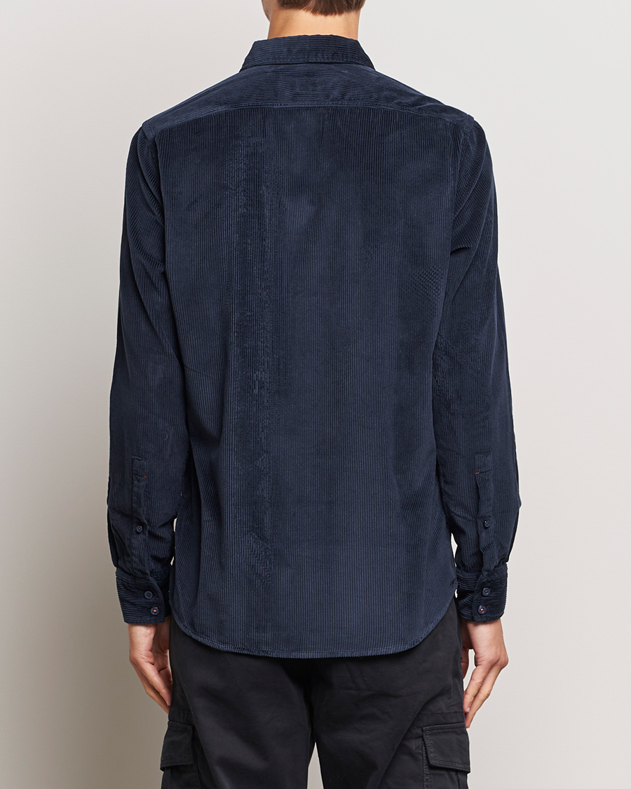 Herre | Skjorter | BOSS ORANGE | Relegant Corduroy Shirt Dark Blue