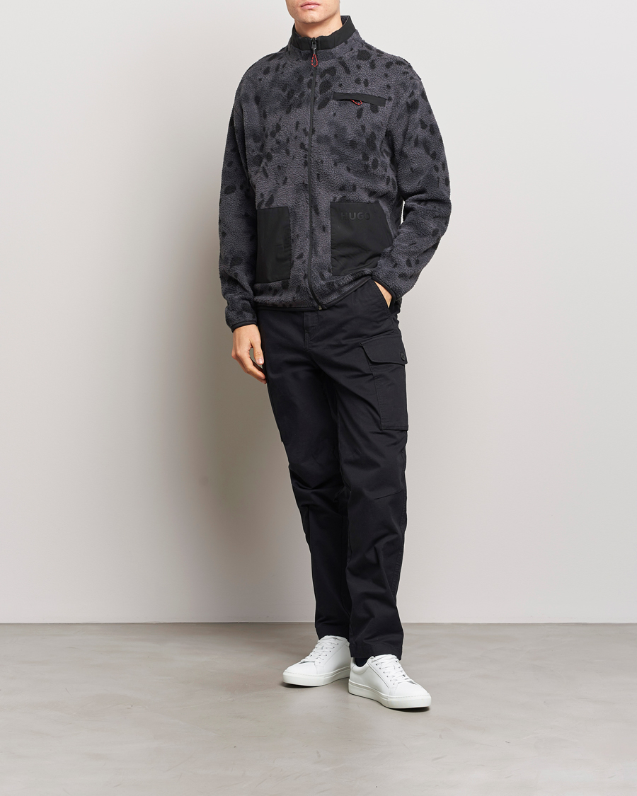 Herre | Trøjer | HUGO | Deleriac Teddy Full Zip Dark Grey