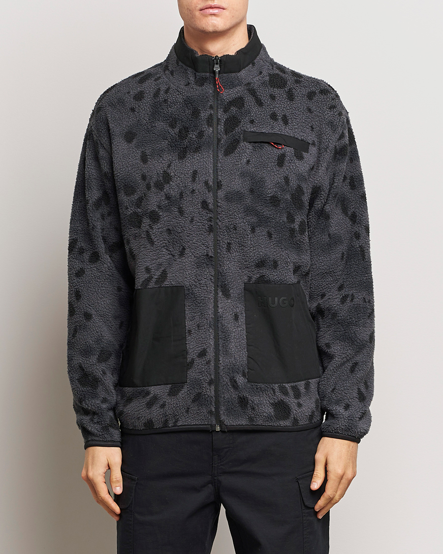 Herre | Trøjer | HUGO | Deleriac Teddy Full Zip Dark Grey
