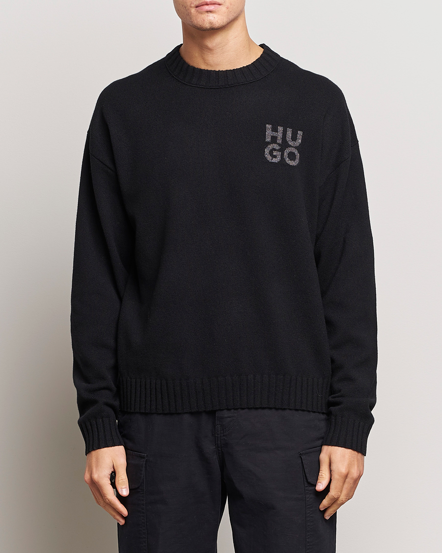 Herre | Trøjer | HUGO | San Cassio Knitted Sweater Black