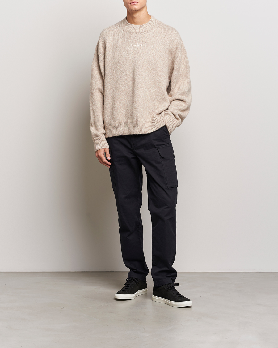 Herre | Trøjer | HUGO | Seese Knitted Sweater Light Beige