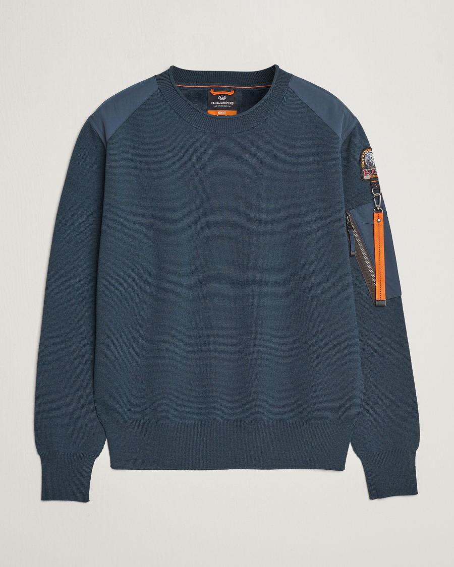 Herre | Trøjer | Parajumpers | Braw Rescue Knitted Crew Neck Dark Avio