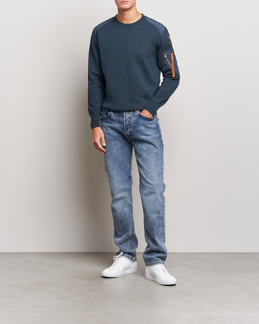 Herre | Trøjer | Parajumpers | Braw Rescue Knitted Crew Neck Dark Avio