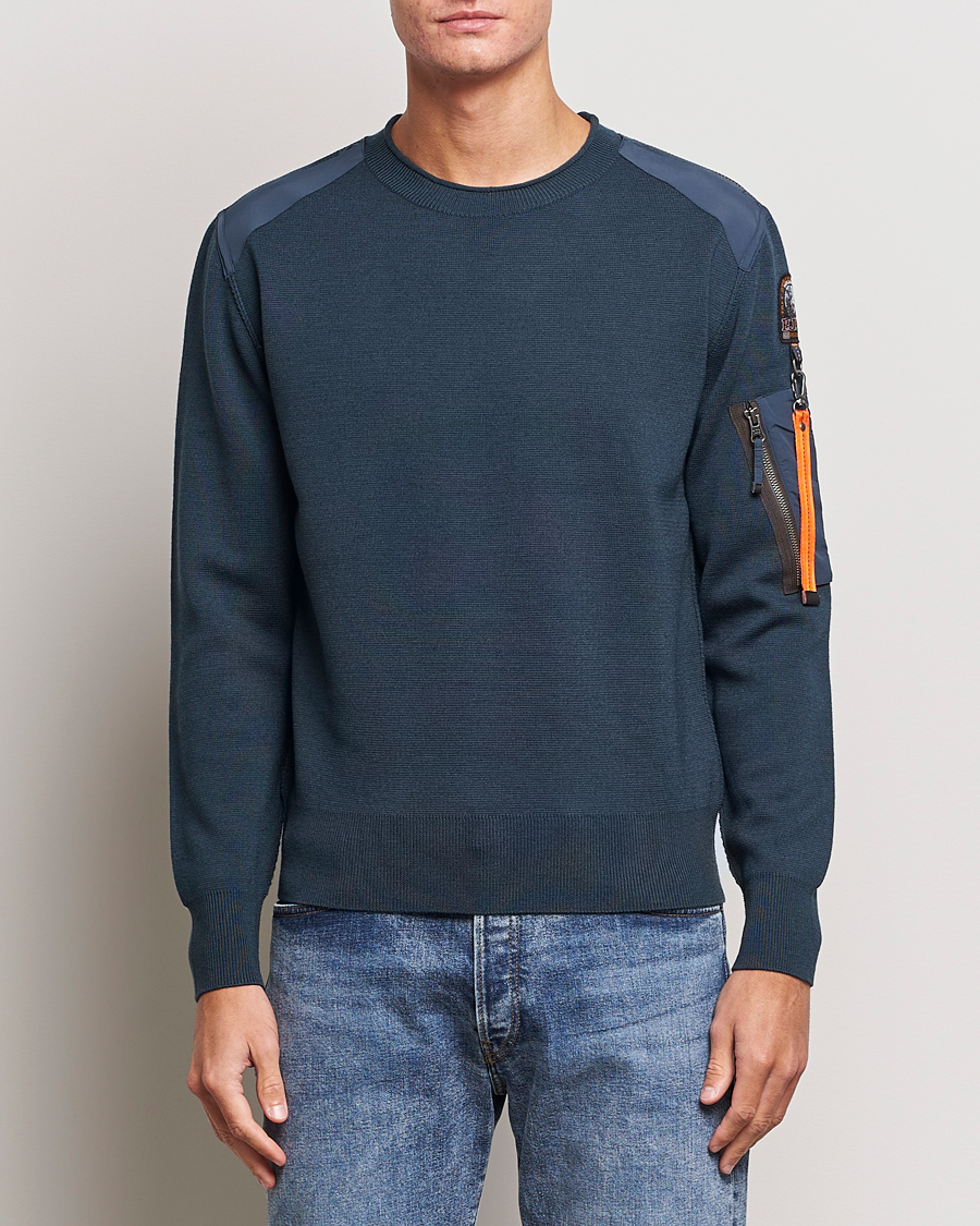 Herre | Parajumpers | Parajumpers | Braw Rescue Knitted Crew Neck Dark Avio
