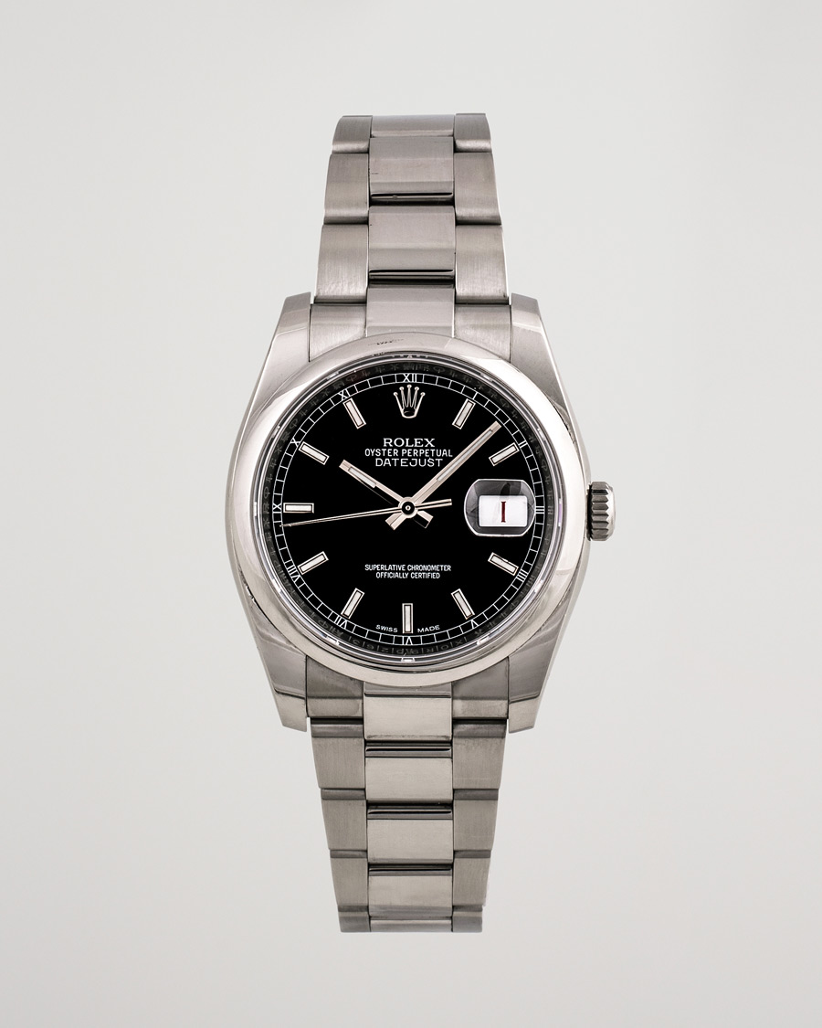 Herre | Rolex Pre-Owned Datejust 116200 Oystert Perpetual Steel Black Steel Black | Rolex Pre-Owned | Datejust 116200 Oystert Perpetual Steel Black Steel Black