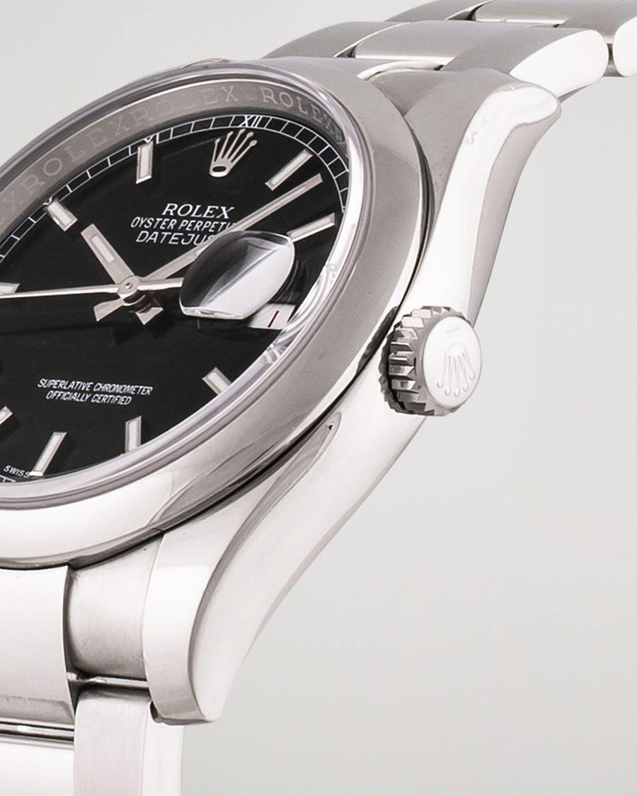 Herre | Rolex Pre-Owned Datejust 116200 Oystert Perpetual Steel Black Steel Black | Rolex Pre-Owned | Datejust 116200 Oystert Perpetual Steel Black Steel Black
