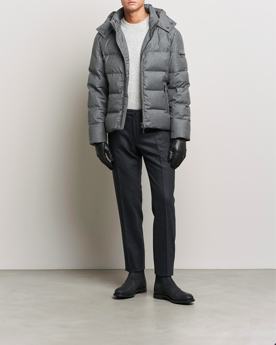 Herre | Jakker | MooRER | Brett Wool/Cashmere Hooded Jacket Grey
