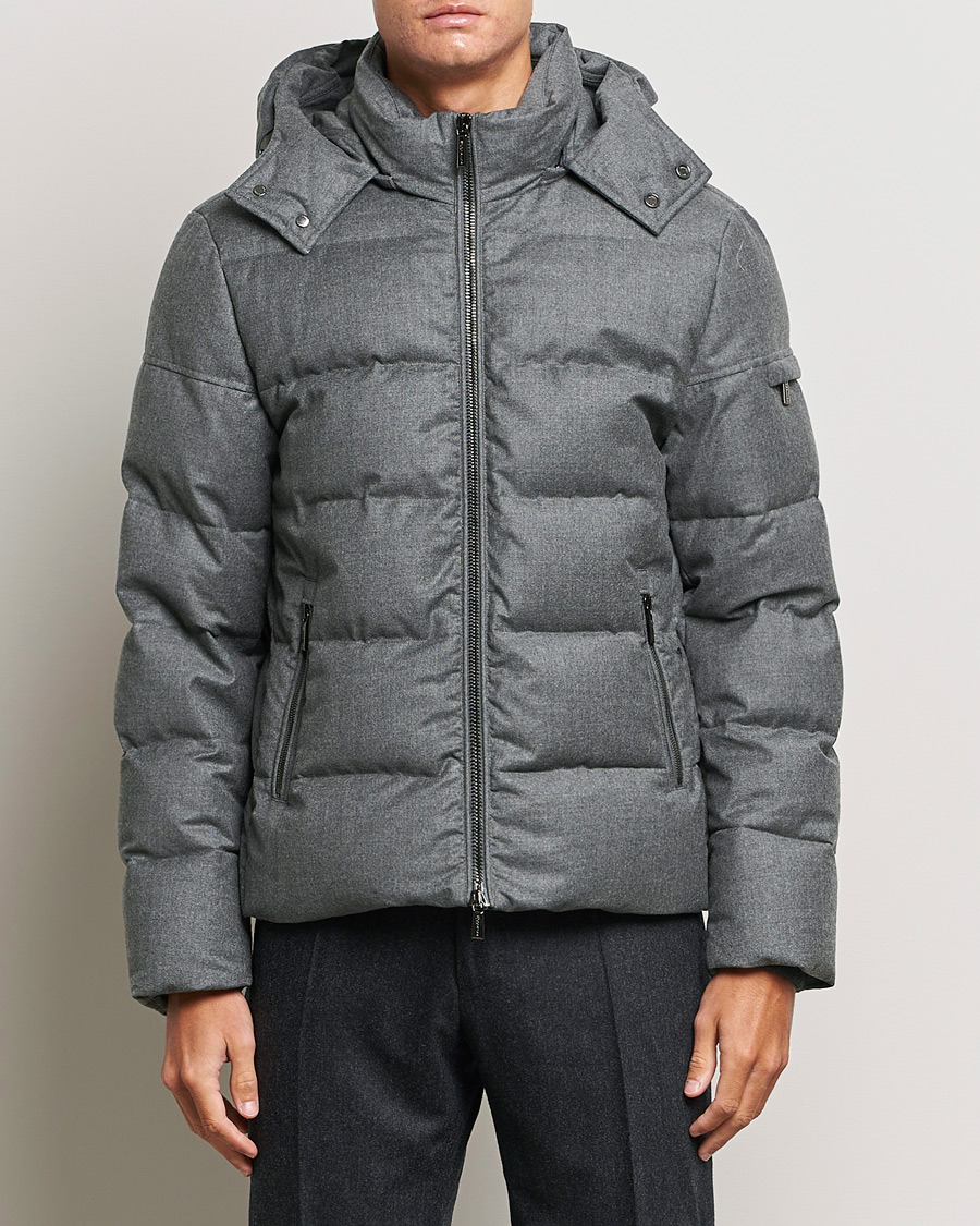Herre | Jakker | MooRER | Brett Wool/Cashmere Hooded Jacket Grey